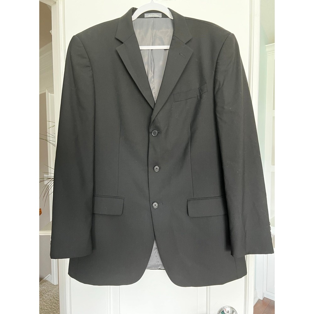 OSCAR DE LA RENTA Mens Wool Cashmere Black Blazer Suit Coat‎  Sports Jacket 42L